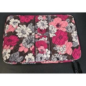 NEW Vera Bradley Laptop Bag Mocha Rouge Zippered Tablet Sleeve Case Pink Brown